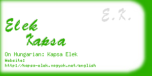 elek kapsa business card